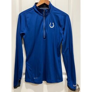 Indianapolis Colts Nike Dri-Fit Quarter Zip Pullover Shirt Women's Small Blue